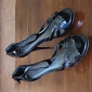 Black strappy heels